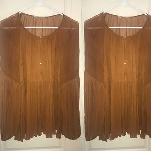 ZARA sheer peasant top
